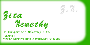 zita nemethy business card