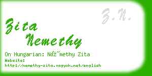 zita nemethy business card